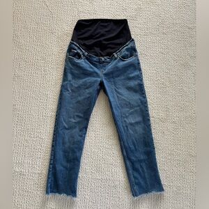 Maternity Abercrombie & Fitch Blue Denim Jeans with Black Belly Panel size 8